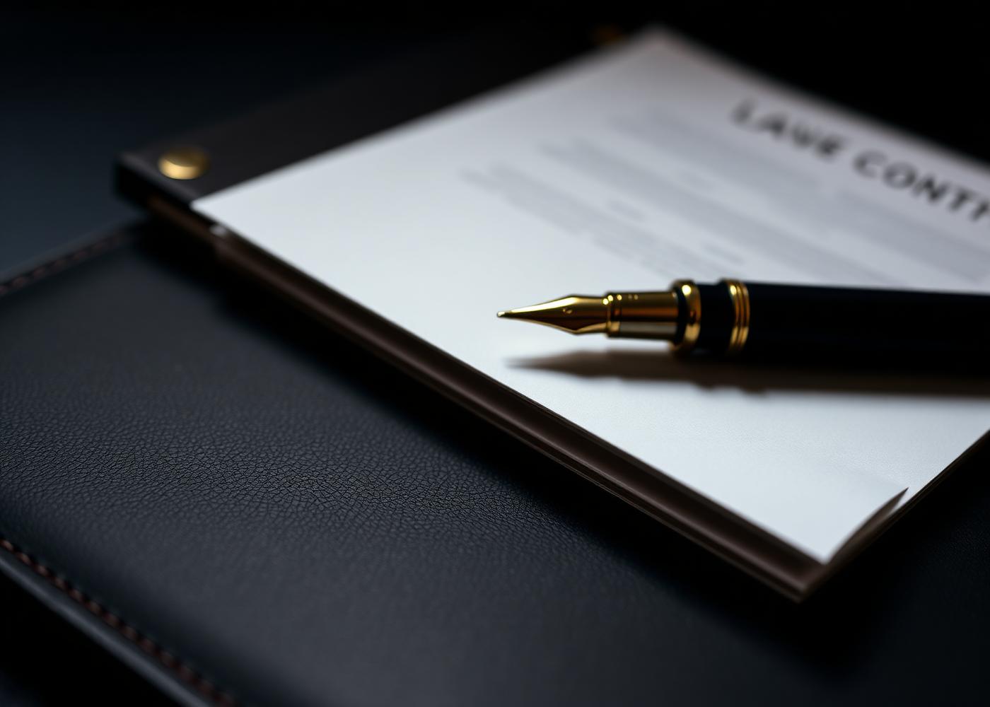 Vulpen en zakelijk contract op leren portfolio